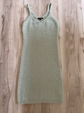 Paper moon Soft Knit Sage Green Slip Dress size small